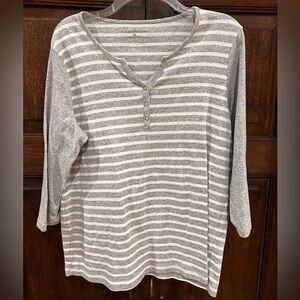 Croft Barrow Top Women’s Striped Blouse Size XL